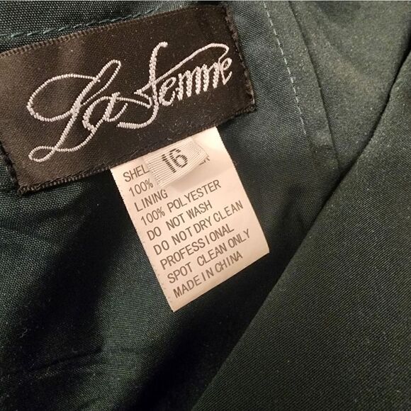 NWT La Femme V neck left side slit gown - Picture 6 of 8